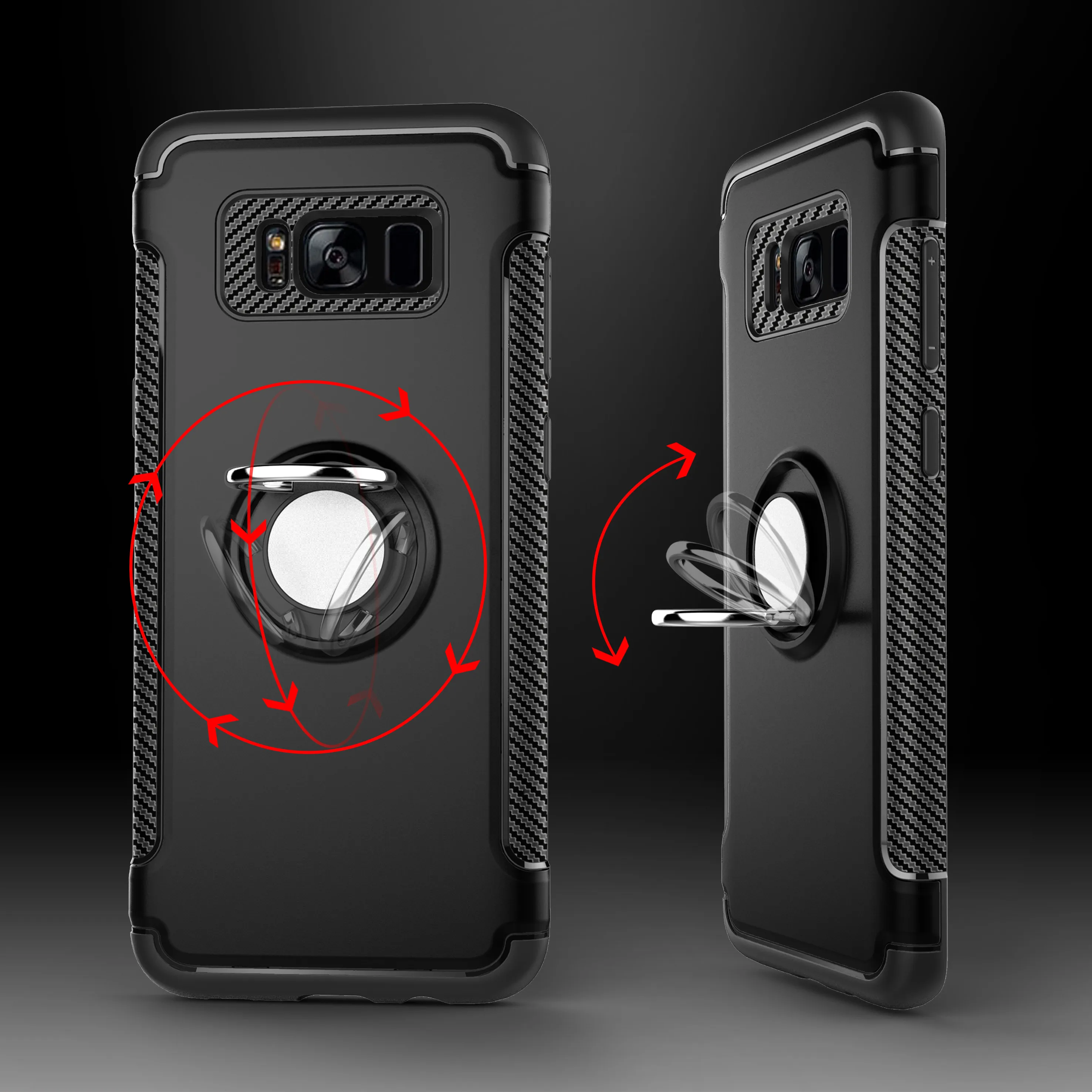 SIXEVE Magnetic Finger Ring Bracket anti crash Case For Samsung Galaxy S7 Edge S8 S9 Plus J2 J3 J5 J7 2016 2017 Prime Back Cover