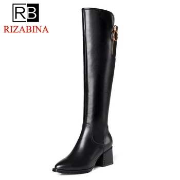 RIZABINA Women Knee High Boots Genuine Leather Winter Shoes Women Warm Fur High Heels Boots Sexy Zipper Footwear Size 34-42
RIZABINA Women Knee High Boots Genuine Leather Winter Shoes Women Warm Fur High Heels Boots Sexy Zipper Footwear Size 34-42