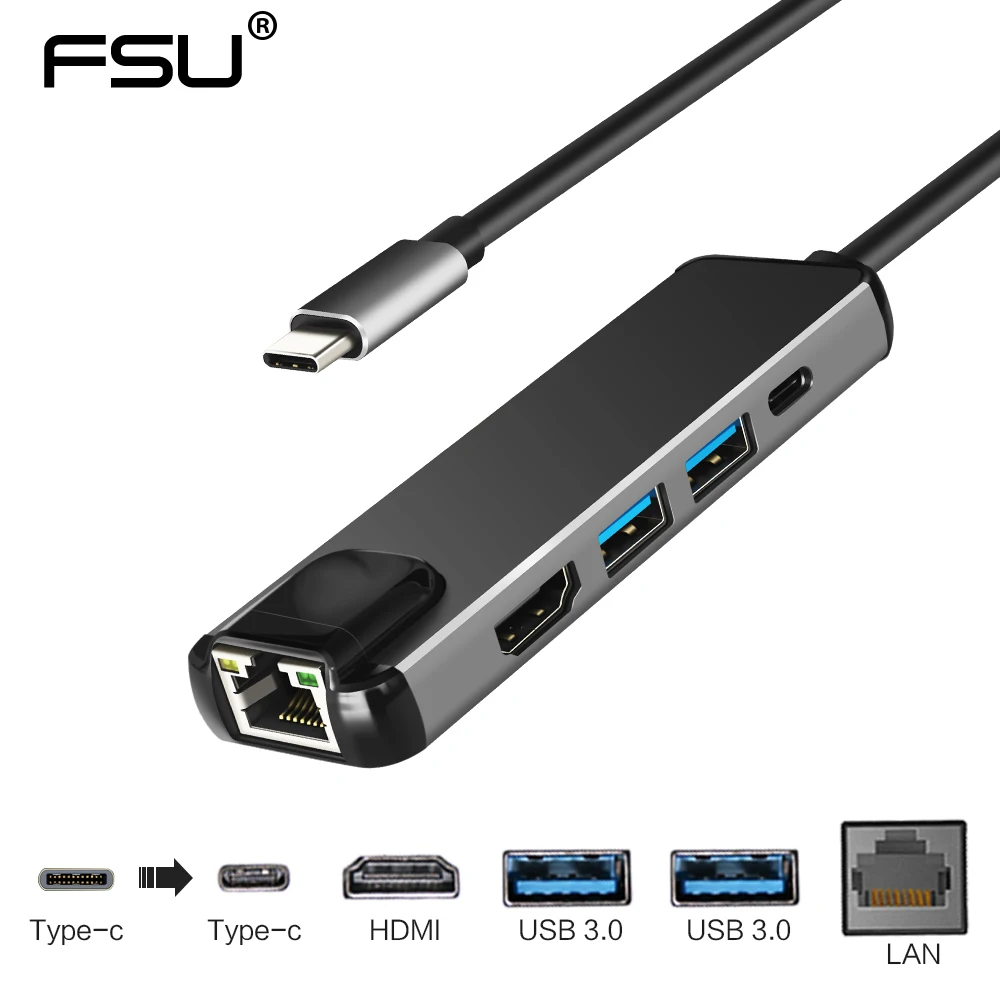 FSU type-c USB 3.1 to HDMI 1080P 4K 5 IN 1USB*2 3.0 TYPE-C LAN for Macbook series chromebook laptops with usb-c output to dispal
FSU type-c USB 3.1 to HDMI 1080P 4K 5 IN 1USB*2 3.0 TYPE-C LAN for Macbook series chromebook laptops with usb-c output to dispal