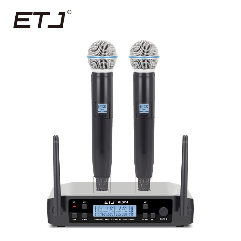 

ETJ Brand UHF Dual Wireless Microphone System GLXD24/BETA58 GLXD4 GLXD2 MIC for Stage More Channel Than SLX24 And PGX24