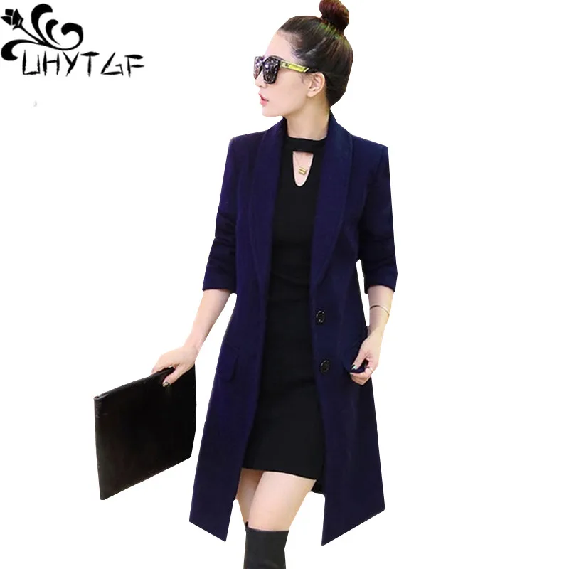 UHYTGF L-6XL Loose Female Winter jacket Fashion long Wool Outerwear elegant woman coat Single-breasted Autumn Woolen jacket 1127
UHYTGF L-6XL Loose Female Winter jacket Fashion long Wool Outerwear elegant woman coat Single-breasted Autumn Woolen jacket 1127