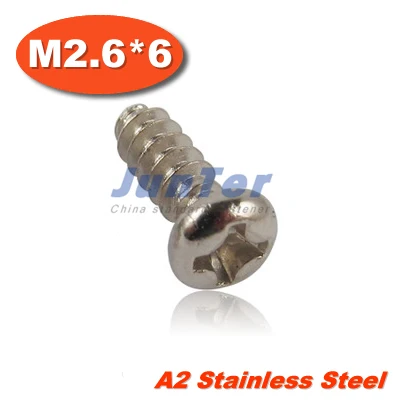 100pcs/lot Q272 M2.6*6 Stainless Steel A2 Cross Recessed Round Head Tapping Screws With Flat End
100pcs/lot Q272 M2.6*6 Stainless Steel A2 Cross Recessed Round Head Tapping Screws With Flat End