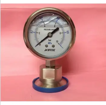1Mpa (10bar)SS304 11/2" Triclamp Diaphragm Pressure Gauge, Stainless Steel Triclover Pressure Gauge, Food Grade
1Mpa (10bar)SS304 11/2" Triclamp Diaphragm Pressure Gauge, Stainless Steel Triclover Pressure Gauge, Food Grade