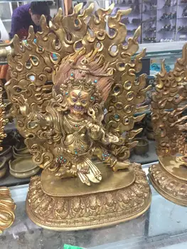 12" Tibetan Temple Fane Pure Bronze 24K Gold Yamantaka Mahakala Buddha Statue
12" Tibetan Temple Fane Pure Bronze 24K Gold Yamantaka Mahakala Buddha Statue