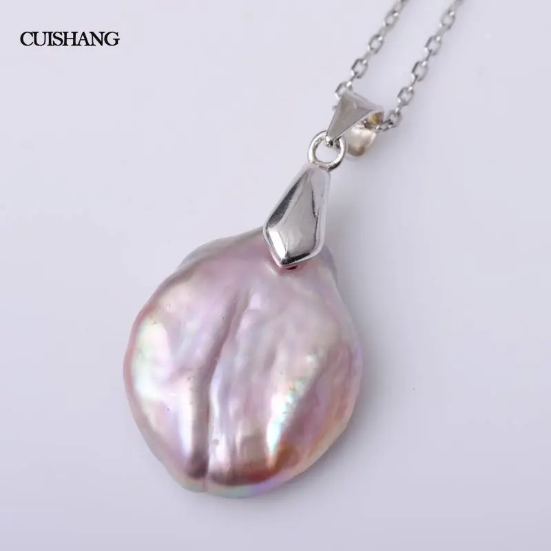 CSJ Natural Fresh Baroque Pear pendant sterling silver women femme lady girl Necklace Wedding Engagement party Gift Fine Jewelry
CSJ Natural Fresh Baroque Pear pendant sterling silver women femme lady girl Necklace Wedding Engagement party Gift Fine Jewelry