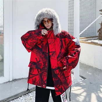 2019 Winter Warm Personality Men's Cotton Suit Long Hooded Cotton Cothes Handsome Printing Loose Outwear Size S-XXL
2019 Winter Warm Personality Men's Cotton Suit Long Hooded Cotton Cothes Handsome Printing Loose Outwear Size S-XXL