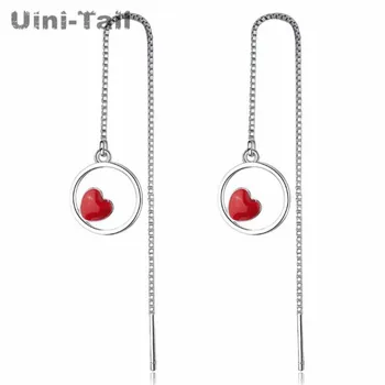 Uini-Tail hot new 925 sterling silver small fresh circle red heart-shaped long earrings Korean fashion temperament personalized
Uini-Tail hot new 925 sterling silver small fresh circle red heart-shaped long earrings Korean fashion temperament personalized