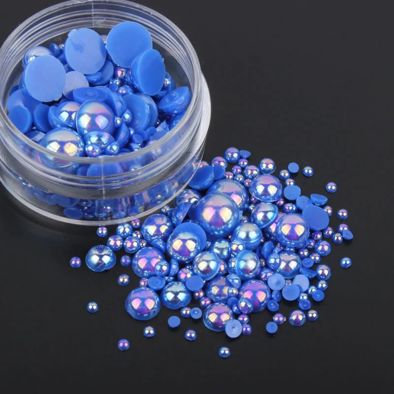 Mix Size ABS Plastic pearl beads DK Blue AB About 15g/lot Half Round Flatback Pearls for Nail art and Phone Case DIY accessories 
Mix Size ABS Plastic pearl beads DK Blue AB About 15g/lot Half Round Flatback Pearls for Nail art and Phone Case DIY accessories