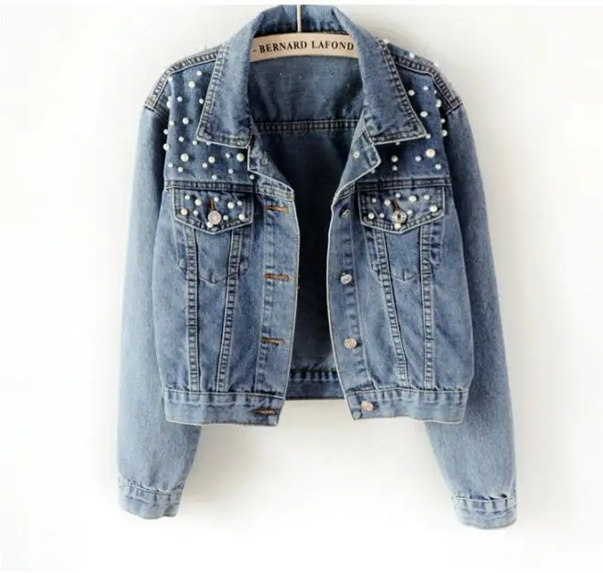 New 2019 Plus Size Pearl Beaded Short Denim Jacket 5Xl Women's Long Sleeve Retro Casual Denim Jacket Bomber Denim Jacket
New 2019 Plus Size Pearl Beaded Short Denim Jacket 5Xl Women's Long Sleeve Retro Casual Denim Jacket Bomber Denim Jacket