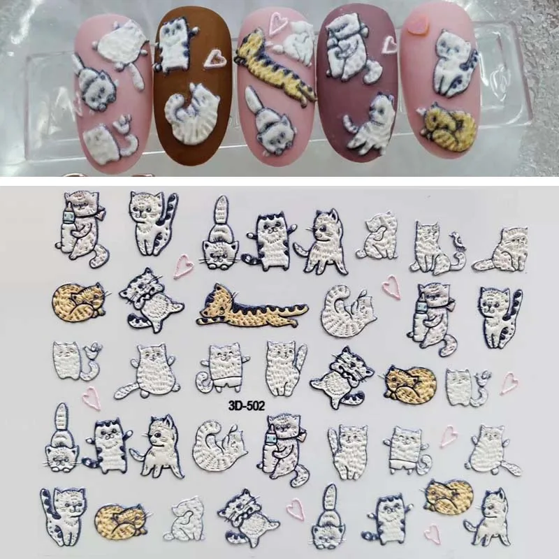 1 sheet Water Transfer Nail Art Sticker And Decal Engraved Designs Cartoon Cat Set Cute Slider Tattoos Manicure
1 sheet Water Transfer Nail Art Sticker And Decal Engraved Designs Cartoon Cat Set Cute Slider Tattoos Manicure