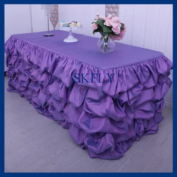 SK002F many colors available custom made wedding gathered purple table skirt with velcro
SK002F many colors available custom made wedding gathered purple table skirt with velcro