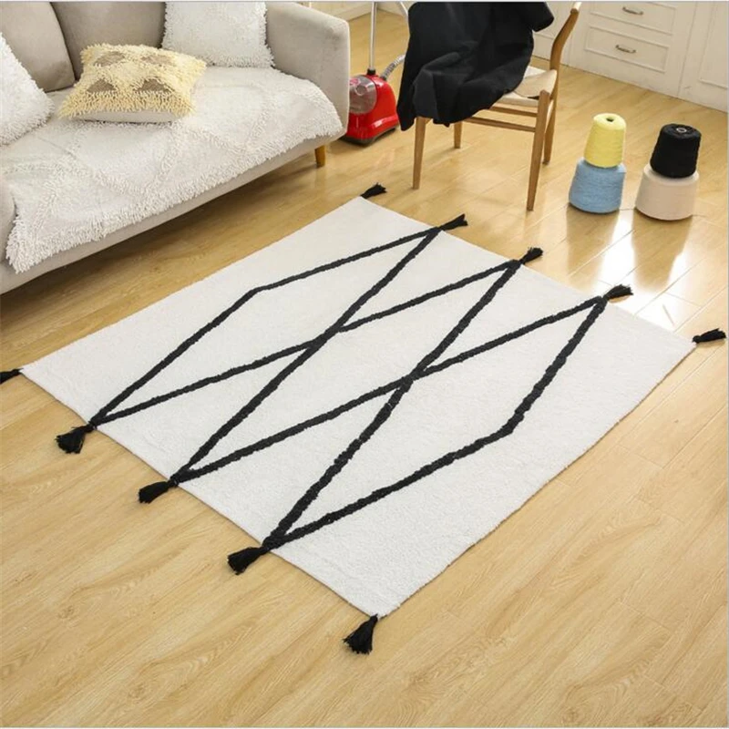 New Modern Simple Nordic Style Cotton Carpets For Living Room Bedroom Kid Room Rugs Home Carpet Floor Door Mat Area Rug Mats
New Modern Simple Nordic Style Cotton Carpets For Living Room Bedroom Kid Room Rugs Home Carpet Floor Door Mat Area Rug Mats