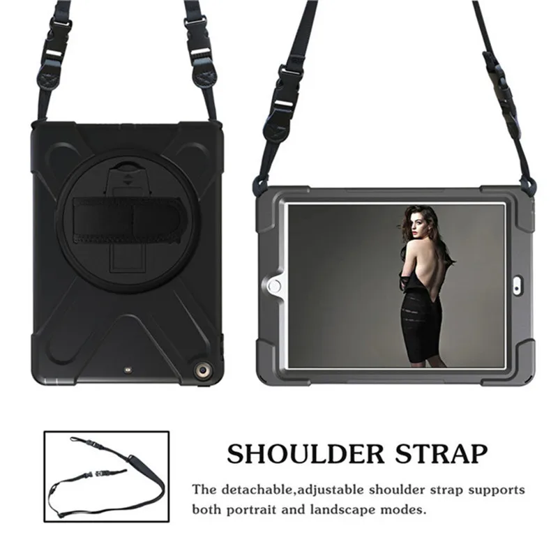 for iPad 2018 case for iPad 6th generation 360 degree swivel stand silicone PC shockproof cover Shoulder Strap A1893 A1822
for iPad 2018 case for iPad 6th generation 360 degree swivel stand silicone PC shockproof cover Shoulder Strap A1893 A1822