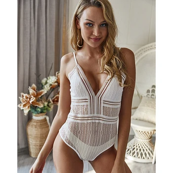 Women Sexy Hollow Out Sleeveless Lace Bodysuits Spaghetti Strap Rompers V Neck See Through One Piece Overalls SJ2385U
Women Sexy Hollow Out Sleeveless Lace Bodysuits Spaghetti Strap Rompers V Neck See Through One Piece Overalls SJ2385U