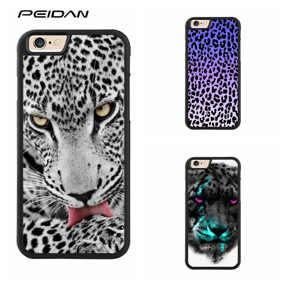 PEIDAN leopard animals Full cover cell phone case for iphone X 4 4s 5 5s 6 6s 7 8 plus #ee297 |