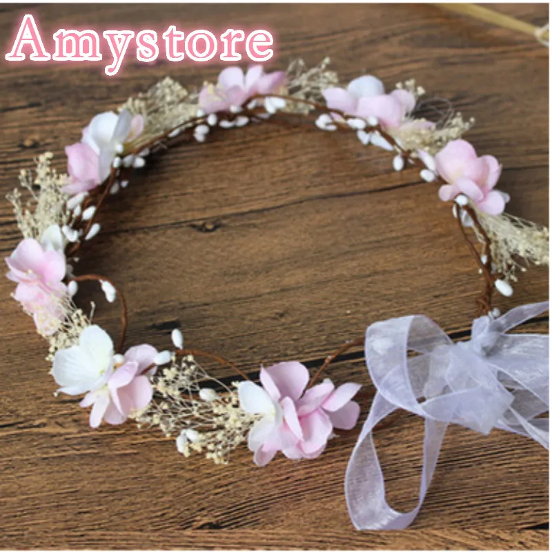 Women Girl Fake Gypsophila Flower Crown Bride Artificial Floral Head Headdress Flower Wedding wreath headband With Robbin
Women Girl Fake Gypsophila Flower Crown Bride Artificial Floral Head Headdress Flower Wedding wreath headband With Robbin