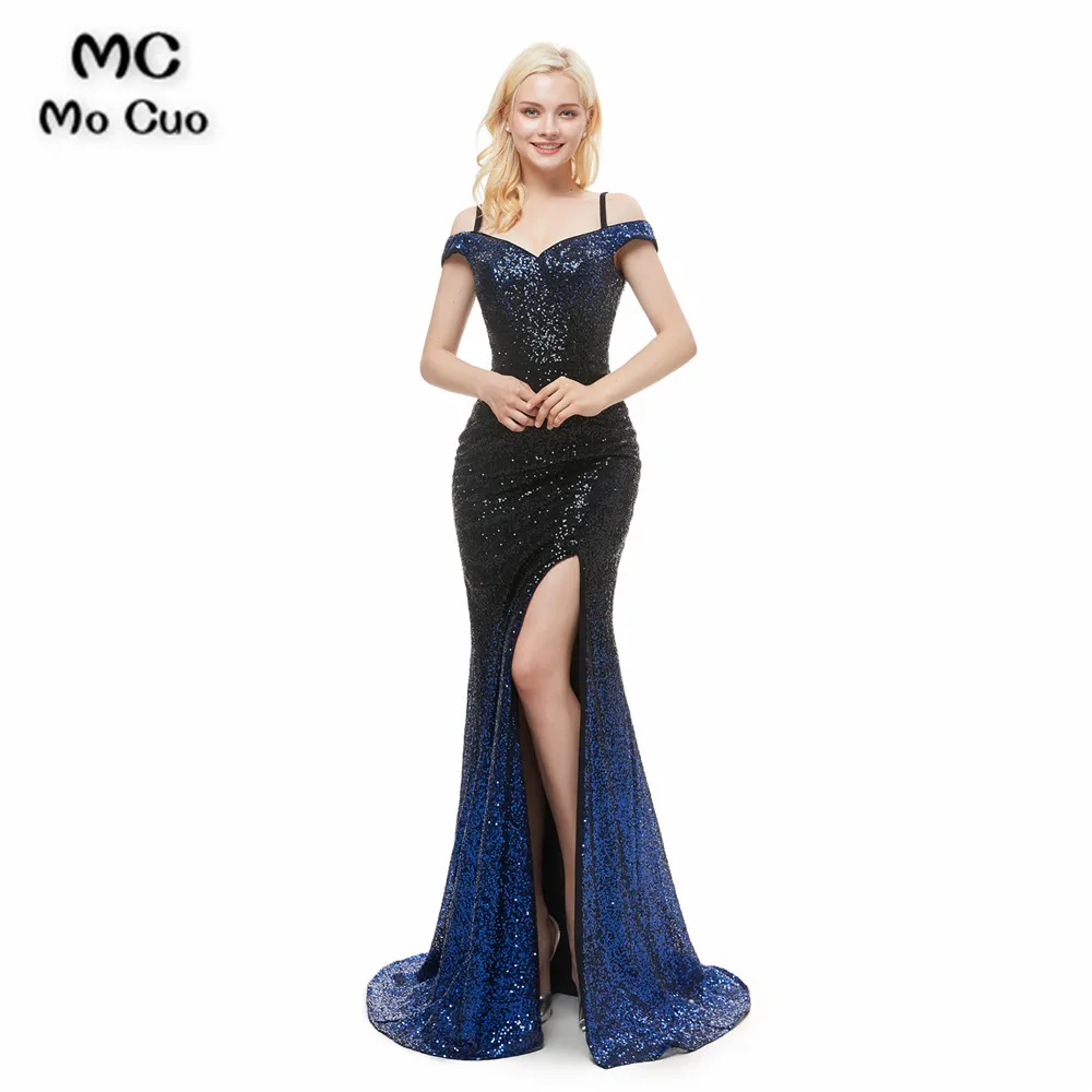 New Arrival Navy Blue Mermaid Prom Dresses with Sequined Short Sleeve Front Slit Evening Gown Prom Dress Custom Made
New Arrival Navy Blue Mermaid Prom Dresses with Sequined Short Sleeve Front Slit Evening Gown Prom Dress Custom Made