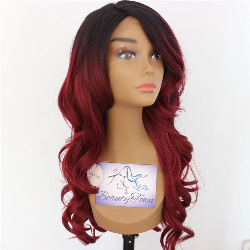 BeautyTown Black Ombre Wine Red Heat Resistant Yaki Hair L Type Big Wave Wedding Women Makeup Synthetic Lace Front Daily Wigs
BeautyTown Black Ombre Wine Red Heat Resistant Yaki Hair L Type Big Wave Wedding Women Makeup Synthetic Lace Front Daily Wigs