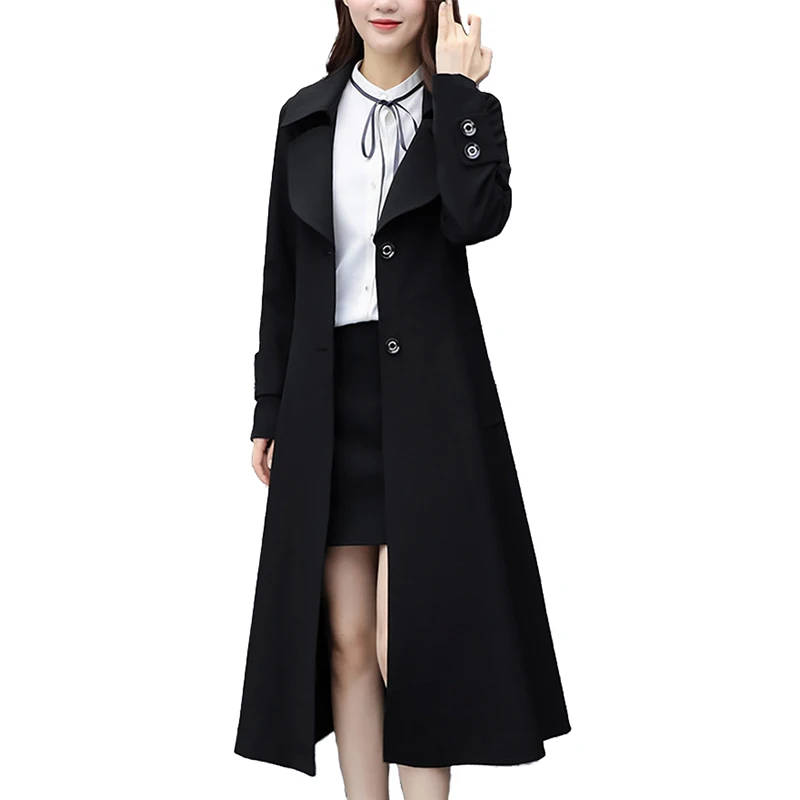 Plus size 6XL Trench coat for Women 2019 Autumn Fashion Black Outerwear Long Windbreaker Female Slim Large size Basic Coats 2352
Plus size 6XL Trench coat for Women 2019 Autumn Fashion Black Outerwear Long Windbreaker Female Slim Large size Basic Coats 2352