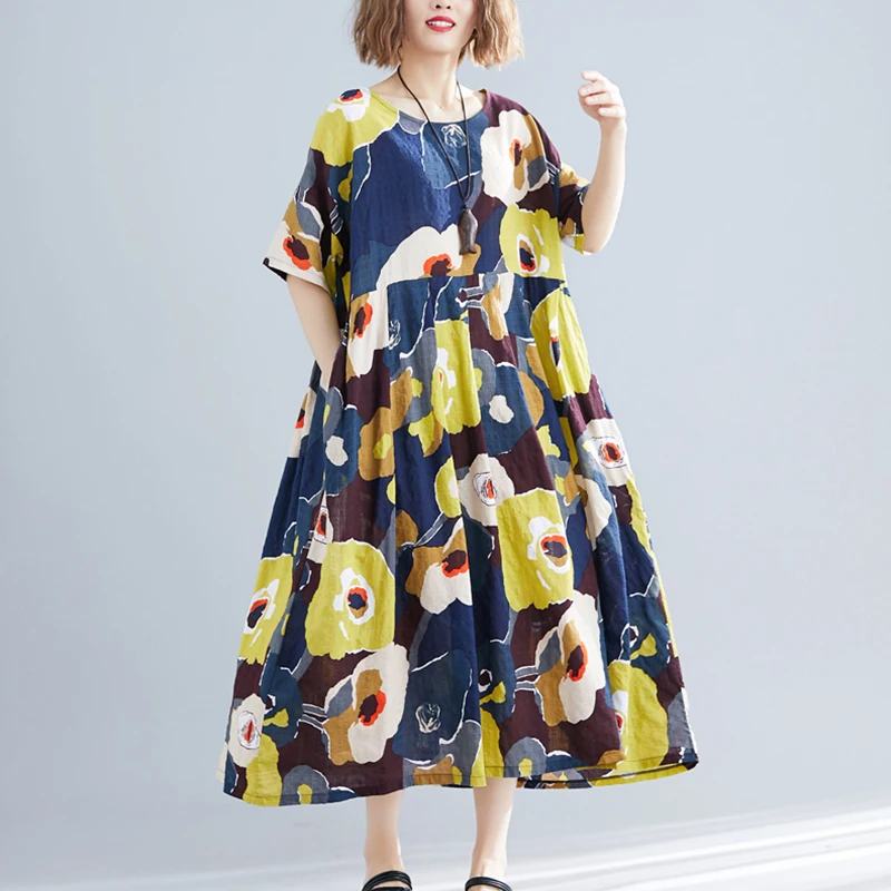 2019 Summer New Bohemian Dress Women Plus Size Ethnic Style Plumeria Printed Stitching 200 pounds fat MM can wear Dress aa752
2019 Summer New Bohemian Dress Women Plus Size Ethnic Style Plumeria Printed Stitching 200 pounds fat MM can wear Dress aa752