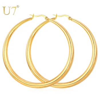 U7 Gold Color Hiphop Big Hoop Earrings Stainless Steel Women Jewelry Minimalist Circle Round Huggie Earring Mother's Gift E365
U7 Gold Color Hiphop Big Hoop Earrings Stainless Steel Women Jewelry Minimalist Circle Round Huggie Earring Mother's Gift E365
