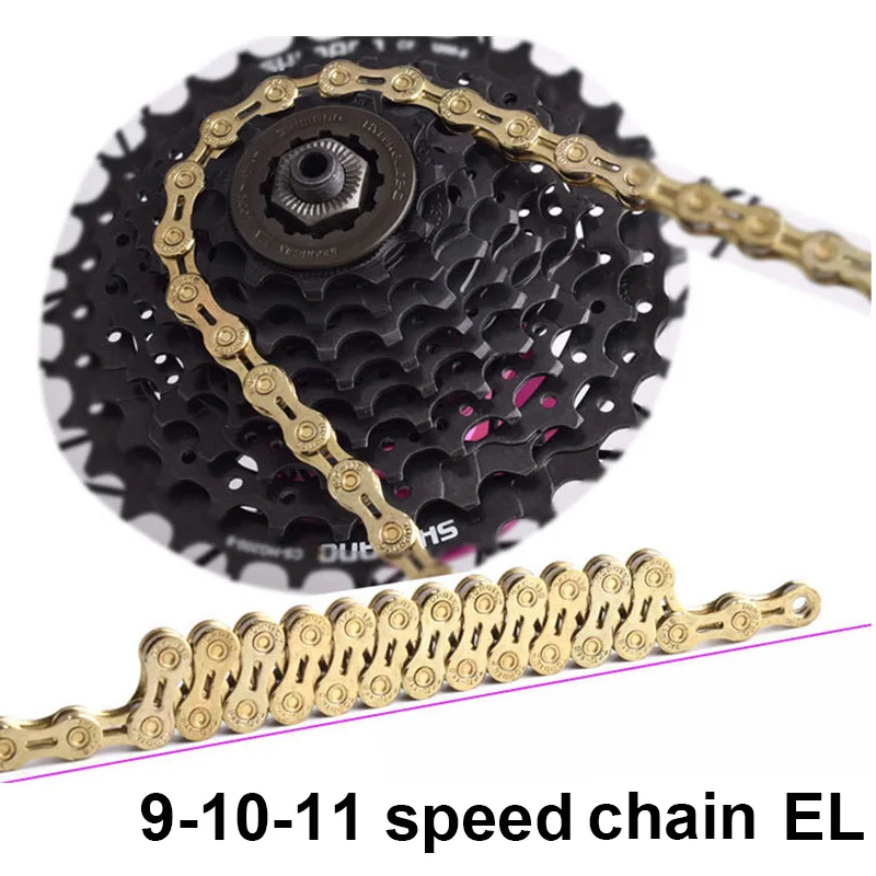 Gold Color Bicycle chain hollow bike chains 9 10 11 speed 116 links EL Ultralight MTB Mountain Road Bike Variable 27 30 33 speed
Gold Color Bicycle chain hollow bike chains 9 10 11 speed 116 links EL Ultralight MTB Mountain Road Bike Variable 27 30 33 speed