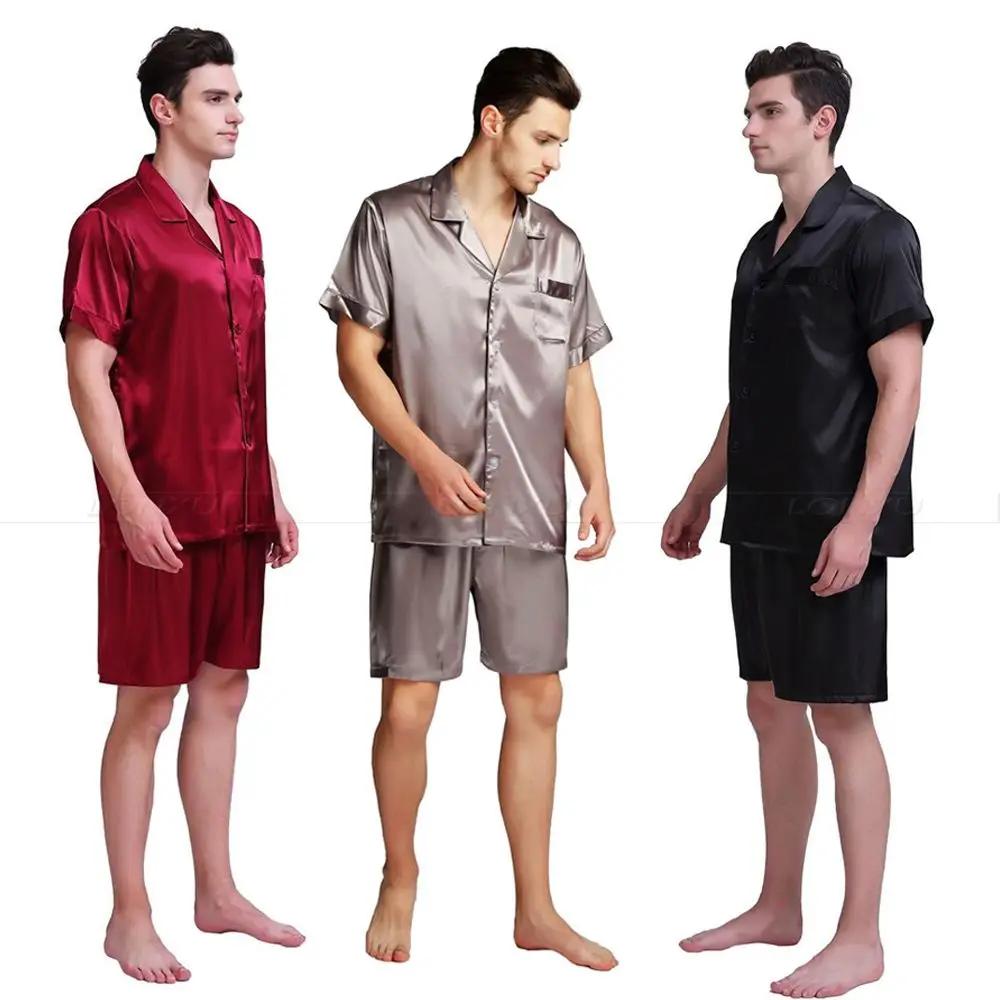Mens Silk Satin Pajamas Pyjamas Short Set Sleepwear Set Loungewear U.S.S,M,L,XL,2XL,3XL,4XL Solid__Great Gifts 
Mens Silk Satin Pajamas Pyjamas Short Set Sleepwear Set Loungewear U.S.S,M,L,XL,2XL,3XL,4XL Solid__Great Gifts