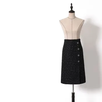 New Small fragrance tweed mid long skirt for women with high waistband open hip and self cultivation in autumn and winter
New Small fragrance tweed mid long skirt for women with high waistband open hip and self cultivation in autumn and winter