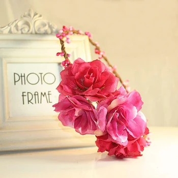 Women wedding Headband Kids party floral garlands bride photography headdress girls flower crown rose flower wreath
Women wedding Headband Kids party floral garlands bride photography headdress girls flower crown rose flower wreath