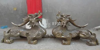 bi00840 23" Chinese Bronze Animals Sculpture FengShui Dragon Unicorn Kylin Statue Pair
bi00840 23" Chinese Bronze Animals Sculpture FengShui Dragon Unicorn Kylin Statue Pair