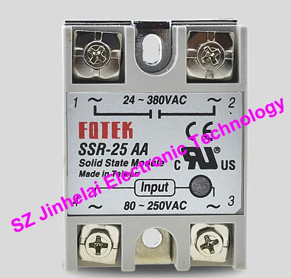 New and original FOTEK Single-phase AC solid state relay SSR-25AA 25A 24-380VAC 80-250VAC 
New and original FOTEK Single-phase AC solid state relay SSR-25AA 25A 24-380VAC 80-250VAC
