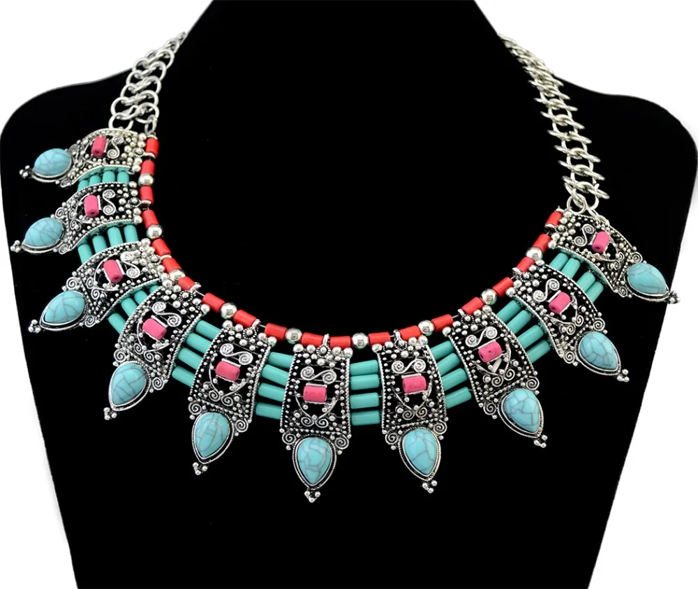 New Bohemian Ethnic Summer Luxury Chunky Statement Choker Rhinestone Necklace Chain Green Stone Beads Females Necklace Jewelry
New Bohemian Ethnic Summer Luxury Chunky Statement Choker Rhinestone Necklace Chain Green Stone Beads Females Necklace Jewelry