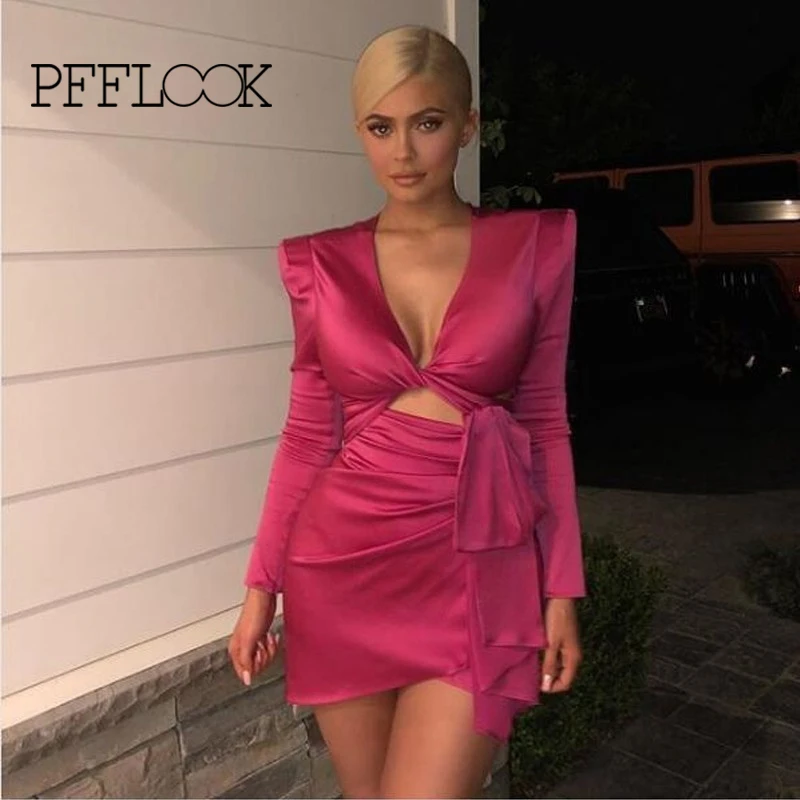 PFFLOOK Elegant Party Dress Women Deep V Neck Sash High Waist Vestidos Autumn Winter Long Sleeve Bodycon Sexy Female Dresses
PFFLOOK Elegant Party Dress Women Deep V Neck Sash High Waist Vestidos Autumn Winter Long Sleeve Bodycon Sexy Female Dresses