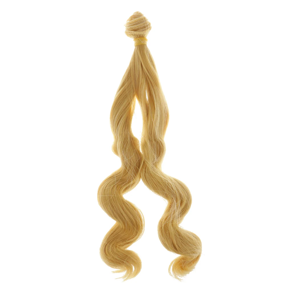 MagiDeal Lovely Handmade Heat Resistant Doll Curly Wig for 1/3 1/4 1/6 BJD Doll Making and Repair Supplies