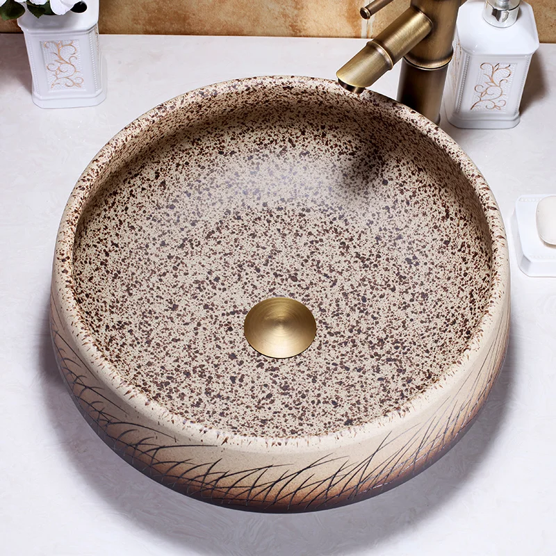 Europe style chinese wash basin Jingdezhen Art Counter Top ceramic basin sink countertop washbasins (5)