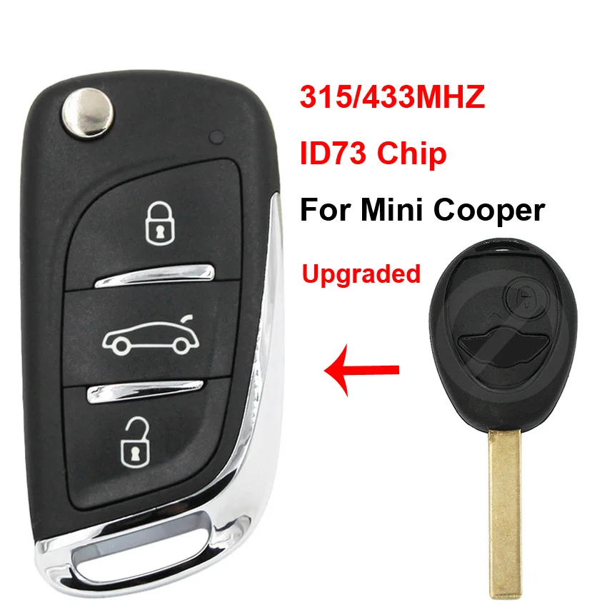 Folding Upgraded Remote Key Flip Car Key DS Style 315Mhz or 433Mhz for BMW Mini Cooper Rover 75 2002 2003 2004 2005 ID73 Chip
Folding Upgraded Remote Key Flip Car Key DS Style 315Mhz or 433Mhz for BMW Mini Cooper Rover 75 2002 2003 2004 2005 ID73 Chip