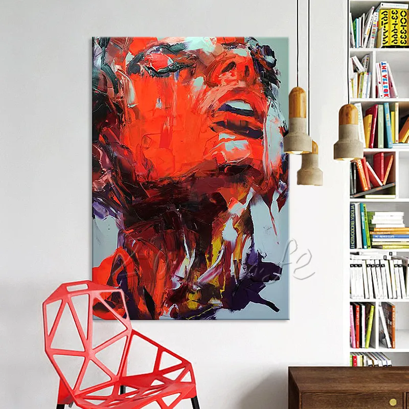 Hand painted Francoise Nielly Palette knife portrait Face Oil painting Character figure canva wall Art picture 16-17
Hand painted Francoise Nielly Palette knife portrait Face Oil painting Character figure canva wall Art picture 16-17