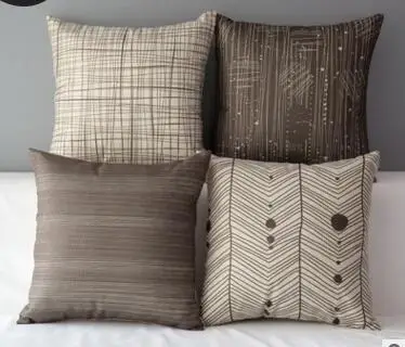 Cotton linen pillowcase sofa grey brown striped cushion cover decorative back cushion case home decoration
Cotton linen pillowcase sofa grey brown striped cushion cover decorative back cushion case home decoration