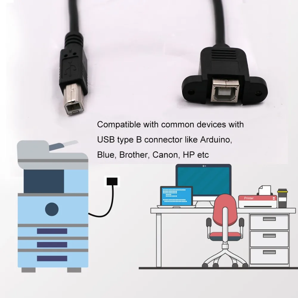 0.5M 0.3M USB Print Cable USB B Male to Female Printing Cable Scanner Extension Cord Panel Mount Extend Cable High Quality
0.5M 0.3M USB Print Cable USB B Male to Female Printing Cable Scanner Extension Cord Panel Mount Extend Cable High Quality