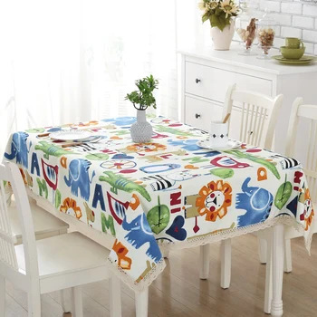 New Arrival Cute Tablecloth Cartoon Zoo Printed Cotton Blending Lace edge Table Cloth Tea Table Cover Accept Customized
New Arrival Cute Tablecloth Cartoon Zoo Printed Cotton Blending Lace edge Table Cloth Tea Table Cover Accept Customized