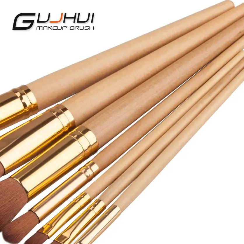 7PCS Make Up Foundation Eyebrow Eyeliner Blush Brown Cosmetic Concealer Brushes Set Cosmetic Dec 5