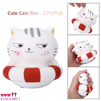 Cute Squishy Cartoon Cat Kitten with Life Ring Shape Slow Rising Toy Children/Adult Vent Soft Squeeze Stress Relieve Toy
Cute Squishy Cartoon Cat Kitten with Life Ring Shape Slow Rising Toy Children/Adult Vent Soft Squeeze Stress Relieve Toy