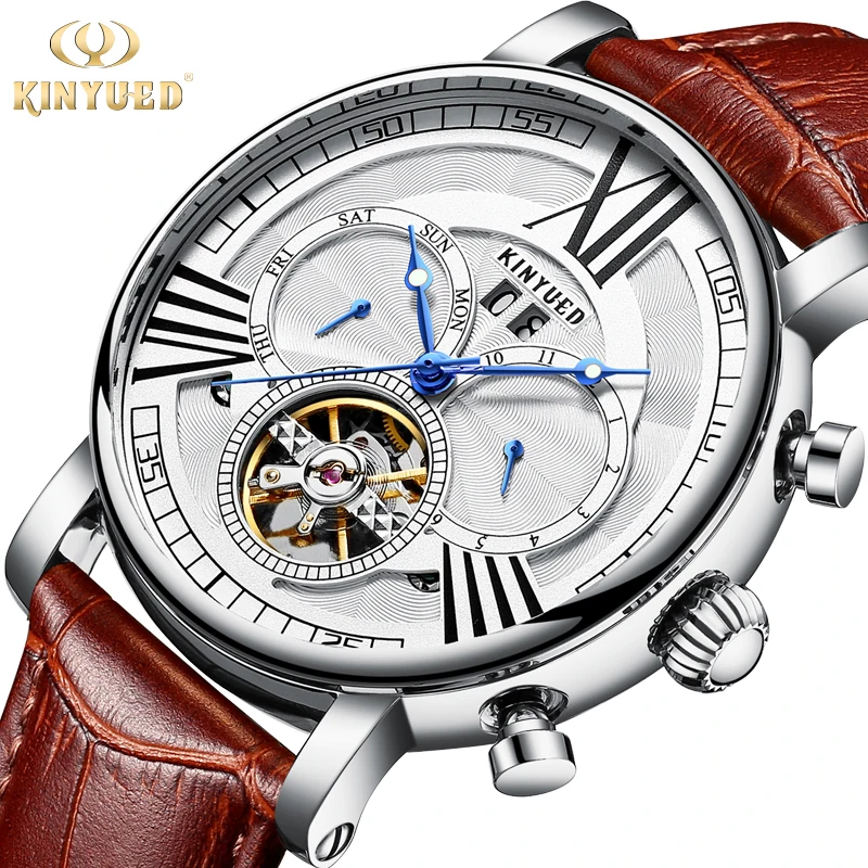 Kinyued Top Hot Mechanical Watches Men New Leather Band Gold Waterproof Automatic Hand Watch Skeleton Tourbillon Male Wristwatch
Kinyued Top Hot Mechanical Watches Men New Leather Band Gold Waterproof Automatic Hand Watch Skeleton Tourbillon Male Wristwatch