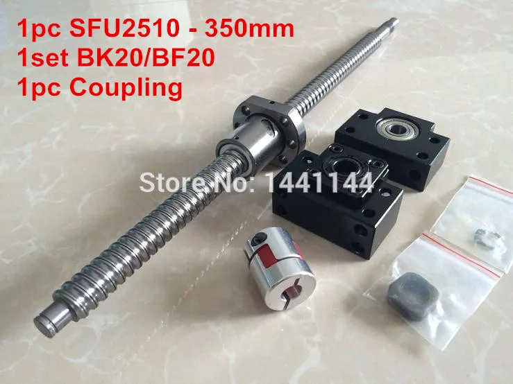 SFU2510- 350mm ballscrew + ball nut with end machined + BK20/BF20 Support + 17*14mm Coupling CNC Parts
SFU2510- 350mm ballscrew + ball nut with end machined + BK20/BF20 Support + 17*14mm Coupling CNC Parts
