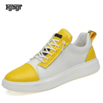 2019 New Men Genuine Leather Sneaker Shoes Cow Split Leather and Fabric Surface Lace-up Rubber Outsole Casual Shoes Comfortable
2019 New Men Genuine Leather Sneaker Shoes Cow Split Leather and Fabric Surface Lace-up Rubber Outsole Casual Shoes Comfortable