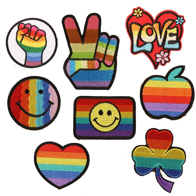 Rainbow Smiley Lucky Clover Embroidery Repair Patches Bag Jacket Jeans Cartoon Iron on Patches for Clothes Small Glue Sticker
Rainbow Smiley Lucky Clover Embroidery Repair Patches Bag Jacket Jeans Cartoon Iron on Patches for Clothes Small Glue Sticker