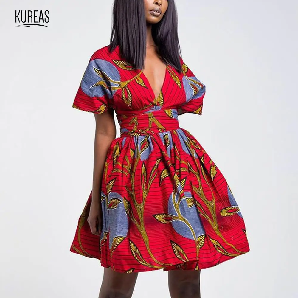 Kureas Women Clothing Summer Dress African Clothes Dashiki Mini Dresses Short Sleeve Tribal Vintage Vestidos with Waistband
Kureas Women Clothing Summer Dress African Clothes Dashiki Mini Dresses Short Sleeve Tribal Vintage Vestidos with Waistband