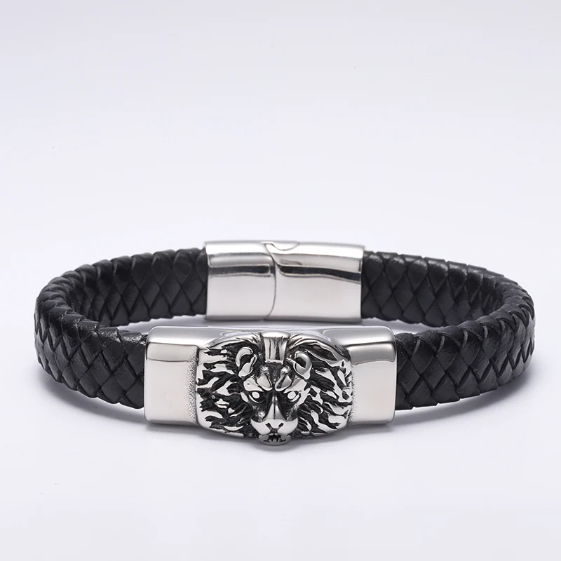 Singreal Punk Braided Leather Bracelet for Men Jewelry Stainless Steel Magnetic Buckle Lion Bracelets Bangles Gifts for Men
Singreal Punk Braided Leather Bracelet for Men Jewelry Stainless Steel Magnetic Buckle Lion Bracelets Bangles Gifts for Men