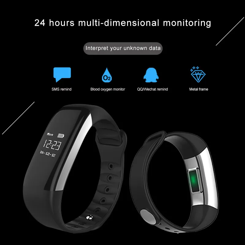 KINCO Black Blood Oxygen Sleep Monitor Bracelets Waterproof IP67 Health Step Movement Track Smart Wristband for IOS/Android
KINCO Black Blood Oxygen Sleep Monitor Bracelets Waterproof IP67 Health Step Movement Track Smart Wristband for IOS/Android