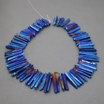 Kindgems Titamium Blue Crystal Pendant Raw Quartz Point Pendant Beads, Full Strand Matte Crystal Tusk Women necklace Jewelry Sup
Kindgems Titamium Blue Crystal Pendant Raw Quartz Point Pendant Beads, Full Strand Matte Crystal Tusk Women necklace Jewelry Sup